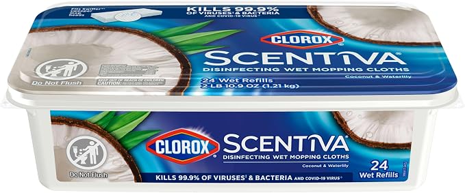 Clorox Scentiva Disinfecting Wet Mop Pad, Disposable Mop Heads, Coconut and - Image 11