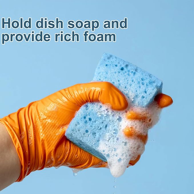 Dishwash Sponges, 10 Pack Non-Scratch Scrub Kitchen Sponges, Cleaning Sponges - Image 3