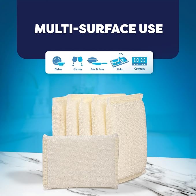 6 Scrub Sponges Kitchen by SCRUBIT, Non-Scratch Cleaning Sponges - Image 3