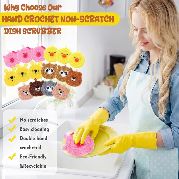 Kenning 16 Pcs Dish Scrubber Non Scratch Dish Washing Scrubbers Reusable - Image 6
