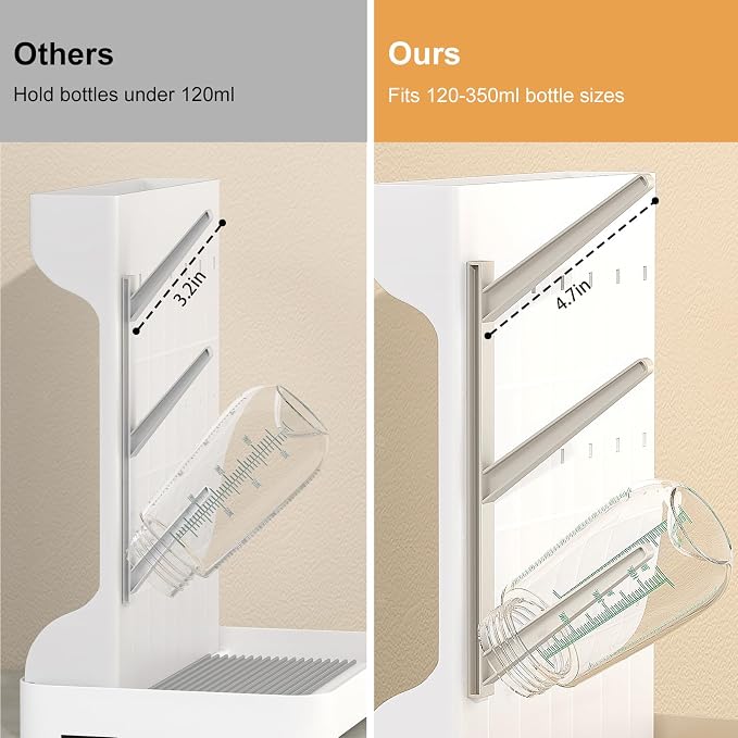 GoMaihe Baby Bottle Drying Rack: Space Saving Vertical Bottle Dryer Holder - Image 6