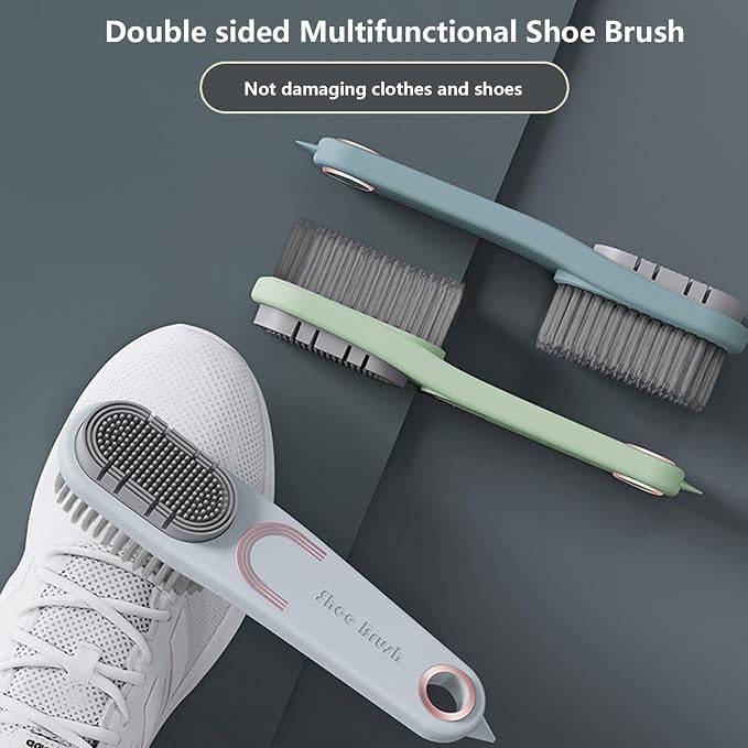 2 Pack Laundry Stain Brush Multi Cleaning Brush Double-Sided Soft Bristle - Image 2