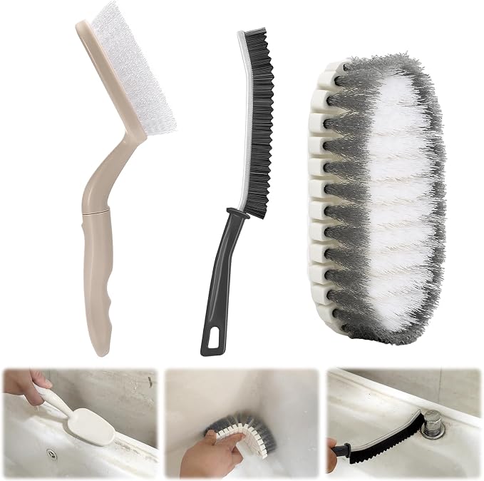 XANGNIER Bathtub Cleaning Brush Tools Kit, Shower Scrub Brushes Set by XANGNIER