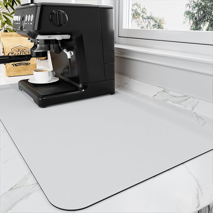 Coffee Mat - Absorbent Hide Stain Rubber Backed Dish Drying Mat by HotLive