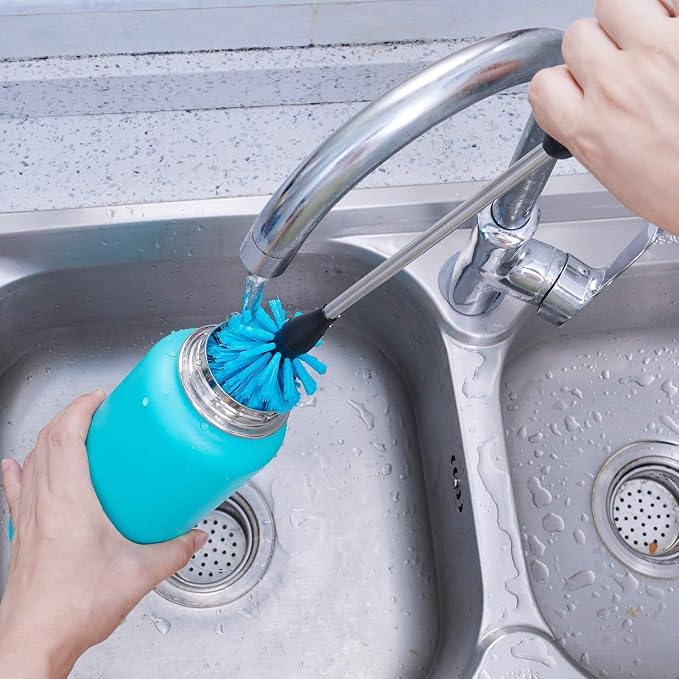 Stainless Steel Water Bottle Brush, Long Handle Scrubbing Brush, Built - Image 6