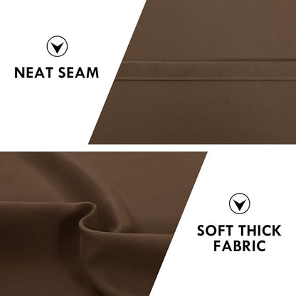 DWCN Blackout Curtains – Thermal Insulated, Energy Saving & Noise Reducing Bedroom and Living Room Curtains, Brown, W 42x L 63 Inch, Set of 2 Rod Pocket Curtain Panels