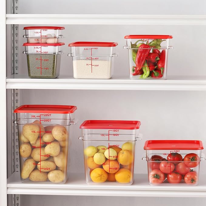 6 Pack 6 Quart Square Clear Food Storage Containers - Image 2