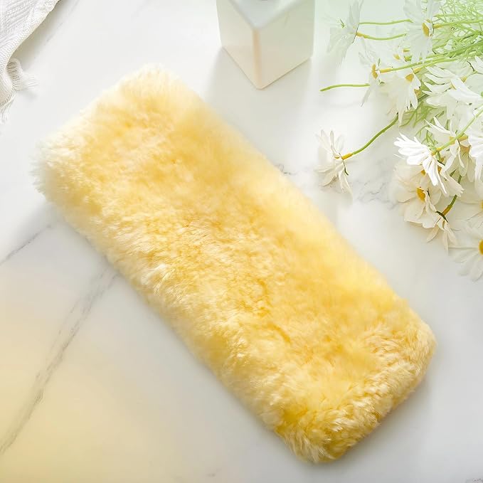 Dingion 1 Pack 13" 100% Pure Lambswool Wash Pad Replacement, Lambswool Wash Mitt by Dingion