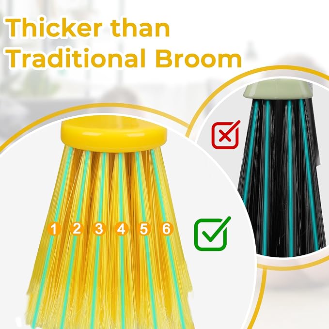 Indoor Broom for Floors 55” Soft Bristle Brooms for Sweeping Indoor/Outdoor to - Image 3