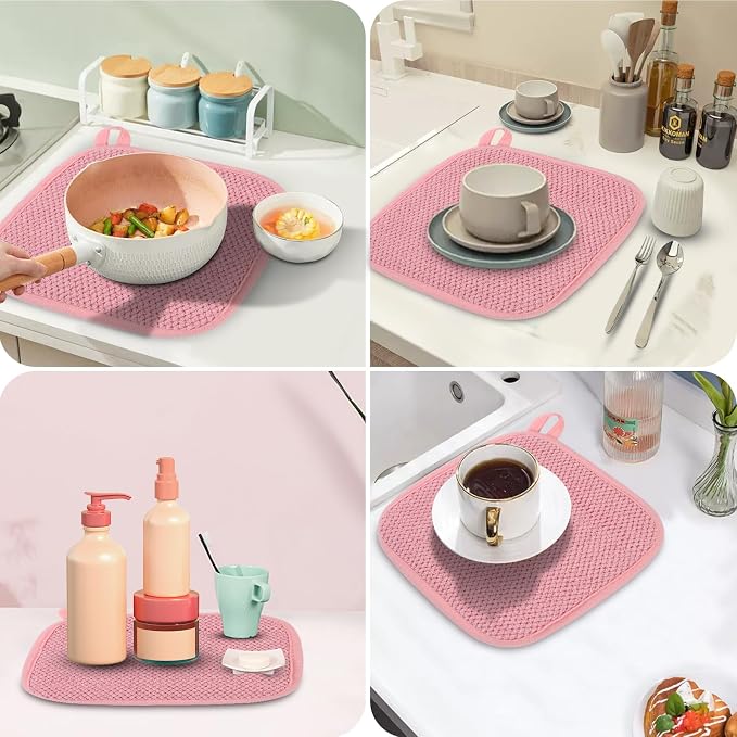Microfiber Dish Drying Mat, Super Absorbent Kitchen Dish Drying Pad, Reversible - Image 5