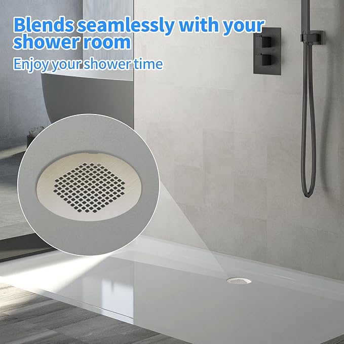 Shower Drain Cover, Shower Drain Hair Catcher Snap-in Replacement Strainer - Image 5