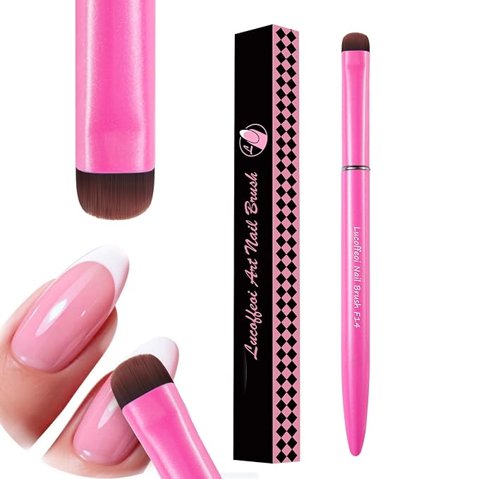 Nail Brush for French Tips & Cleaning Gel Polish- Precision Thin Brush for by Lucoffeoi