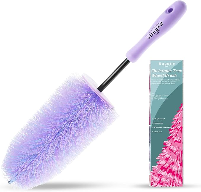Wheel Cleaning Brush Hub Clean Tool and Rim Detailing Brush by Sayutie