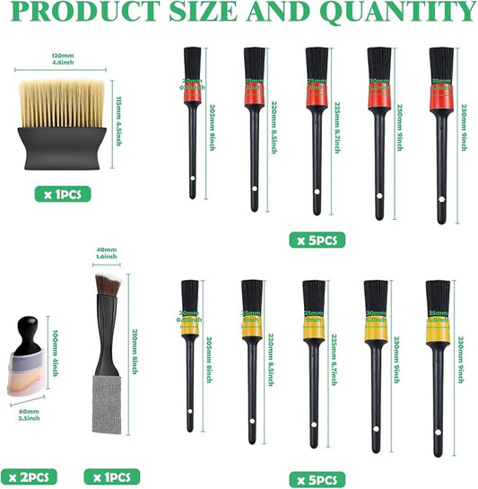 14Pcs Car Interior & Exterior Dusting Brush Set Contains Soft Cleaning Brushes - Image 2