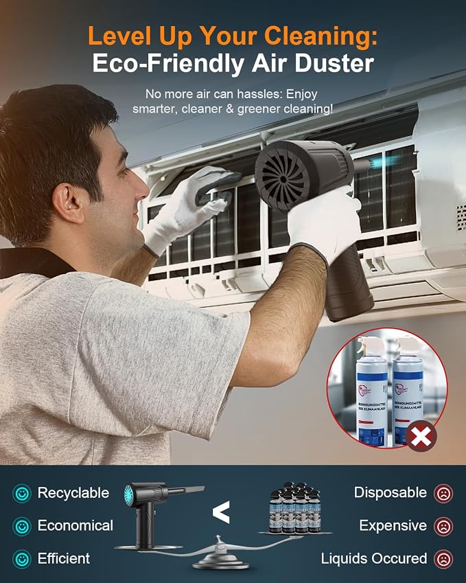 11-in-1 Compressed Air Duster-3-Gear Adjustable 120000 RPM Electric Air Duster - Image 5