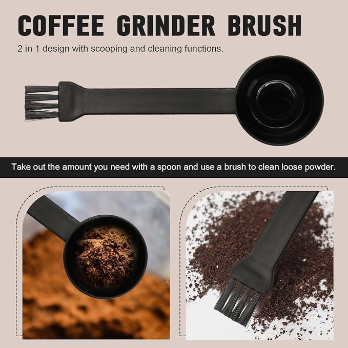 Coffee Spoon With Espresso Grinder Brush 2 in 1 Brush Compatible - Image 3