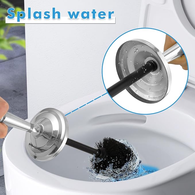 Chrome Toilet Brush and Holder Set, Stainless Steel Toilet Brush - Image 7