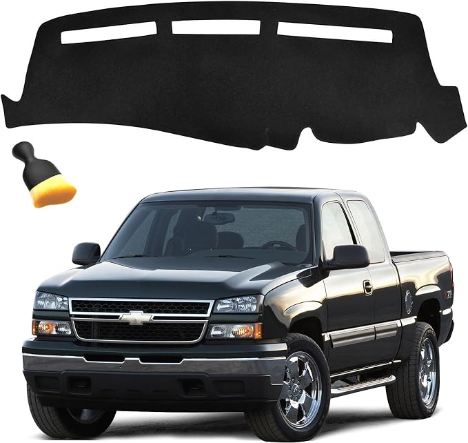 GZSH Dash Cover Mat fit for GMC Sierra/Chevy Silverado 1500 2500 3500 HD by GZSH