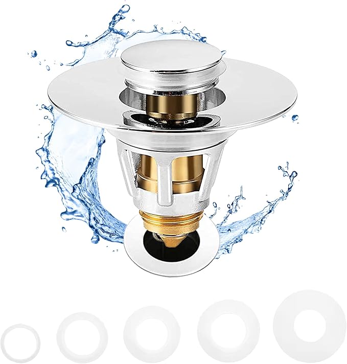 Fransiton Bathroom Sink Drain Stopper, 1.1-1.77 Inch Basin Pop Up Sink Drain by Fransiton