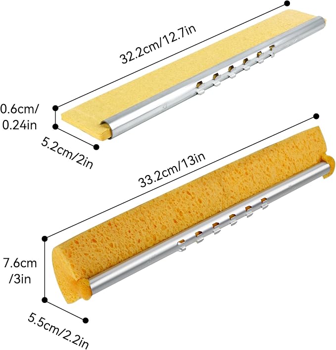 4 Pack of Replaceable Compressed Cellulose Sponge Mop Heads, Size:12.8 Inch - Image 2