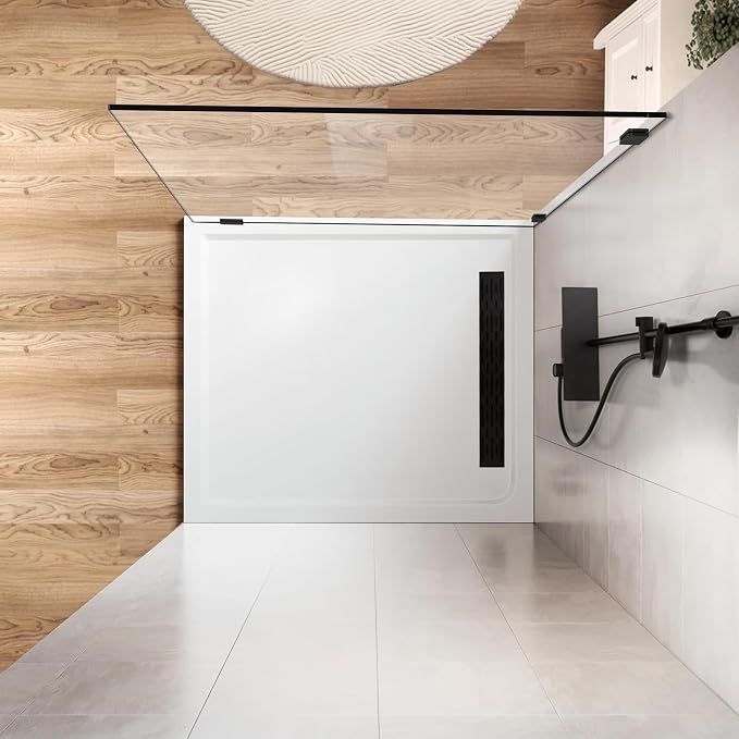 26" W x 78" H Frameless Shower Glass Panel, Single Fixed Shower Panel Screen - Image 5