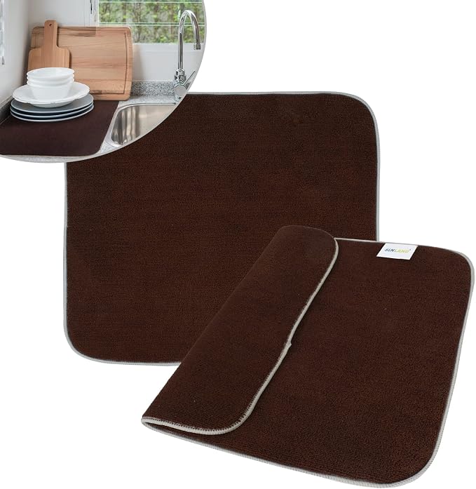 SINLAND Microfiber Dish Drying Mat Super Absorbent Dish Drying Pad by SINLAND