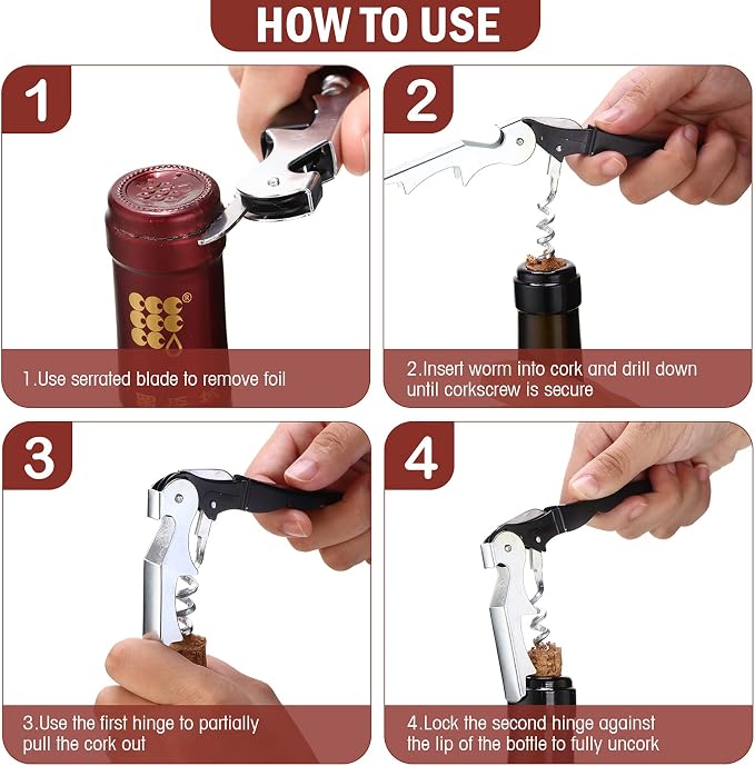Honoson Wine Keys Opener Travel Corkscrew Wine bottle Opener Waiter Beer - Image 3
