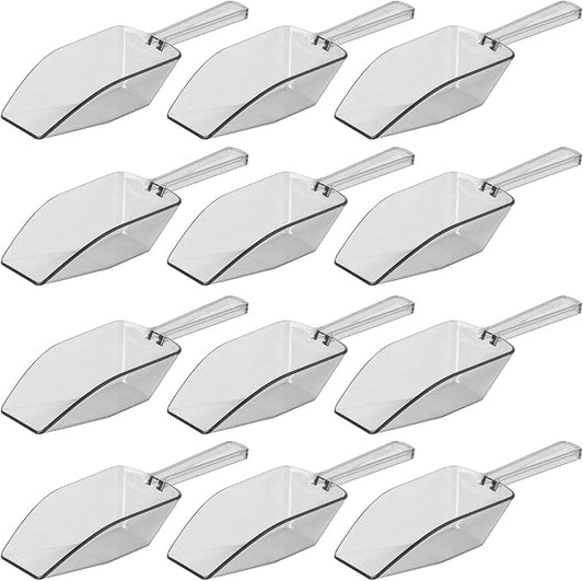 Clear Plastic Acrylic Scoops 12 Pcs | 6.5” Medium Kitchen Scoop | Wedding by Anapoliz