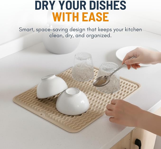 Silicone Dish Drying Mat for Kitchen Counter - Image 6