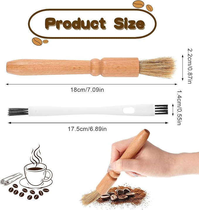 2 Pcs Coffee Grinder Brush, Espresso Brush Machine Brushes Cleaner Tool - Image 2