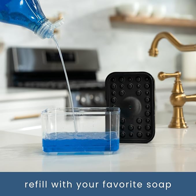 S&T INC. Dish Soap Dispenser and Sponge Holder - Image 3
