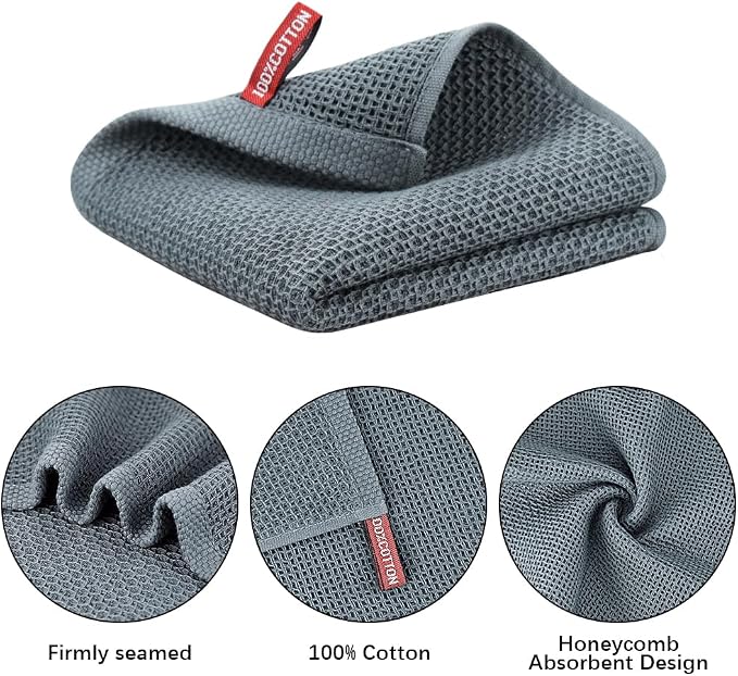 Nialnant 6 Pack Kitchen Towels, Large 100% Cotton Kitchen Hand Towels, Dish - Image 3
