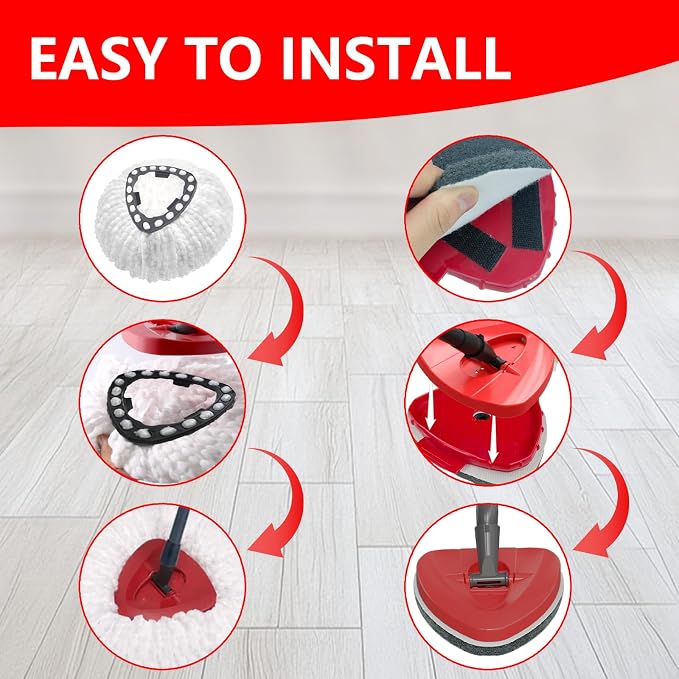 7 Pack Spin Mop Replace Head for O Cedar EasyWring 1 Tank, Includes 4 - Image 6