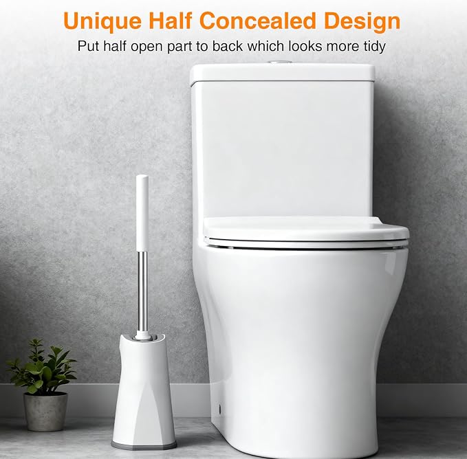 Lefree Toilet Brush and Holder Set, Bathroom Cleaner Brush Set, Curved Design - Image 3