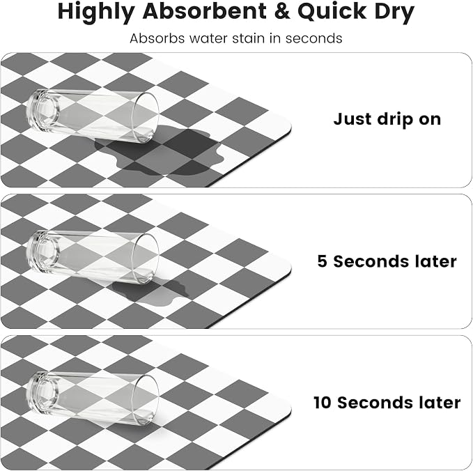 16" x 24" Checkered Dish Drying Mat - Image 5