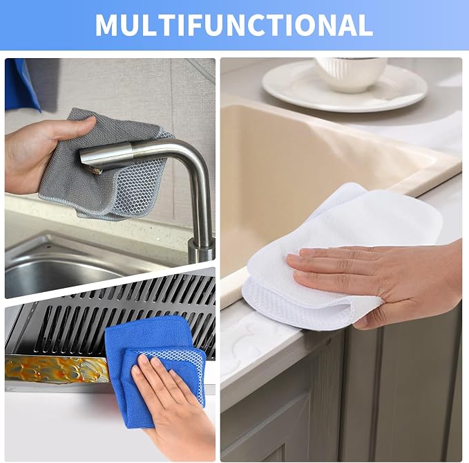 KinHwa Kitchen Washcloths for Dishes Absorbent Microfiber Dish Cloths Quick Dry - Image 4