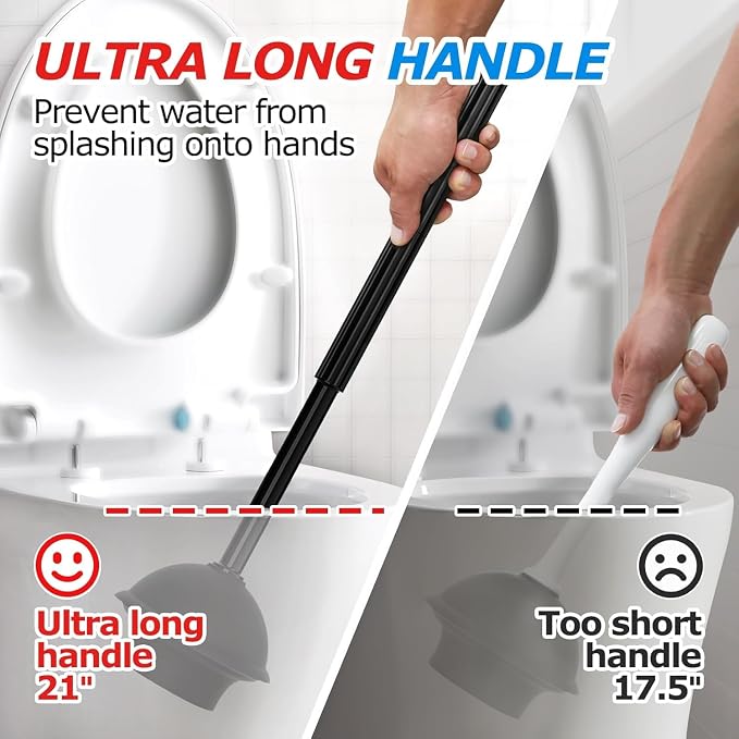 3 in 1 Toilet Brush and Plunger Set, Toilet Bowl Brush Plunger Set, Toilet - Image 2