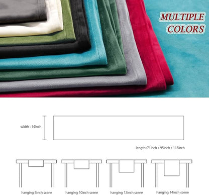 BALCONY & FALCON Velvet Table Runner Luxury Machine Washable Dresser Scarves for Dinner Farmhouse Parties Home Kitchen 14 x 71 inch, Dark Gray