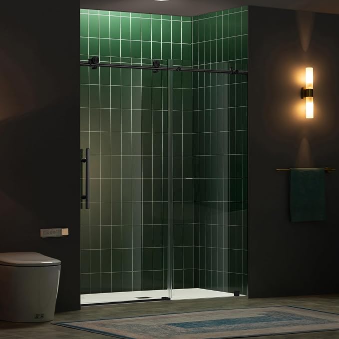 Woodbridge 57.5-60" W x 80" H Frameless Single Sliding Soft-Close Shower Door - Image 2
