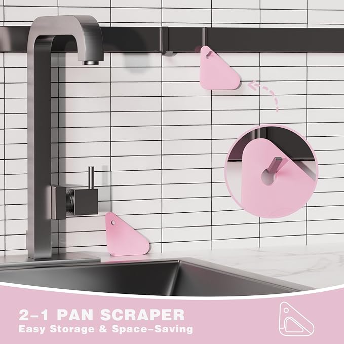Food Scraper, 2-in-1 Pot and Pan Dish Scraper, Nylon and Silicone, Kitchen - Image 7