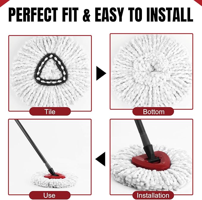 6Pcs Spin Mop Replacement Heads, Easy Cleaning Mop Head Replacement, Machine - Image 4