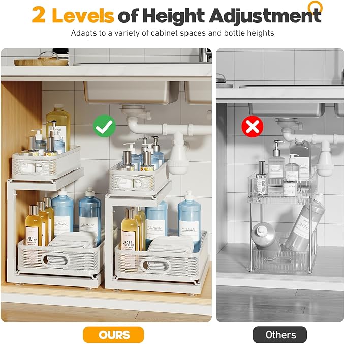 2-Pack Under Sink Storage Organizer - Image 5