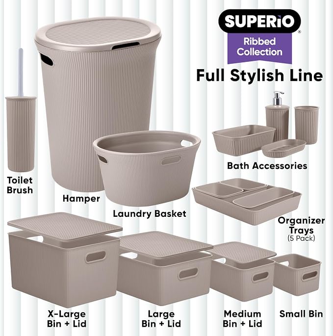 Superio Plastic Toilet Bowl Brush and Holder Set, Decorative Cleaner Scrubber - Image 7
