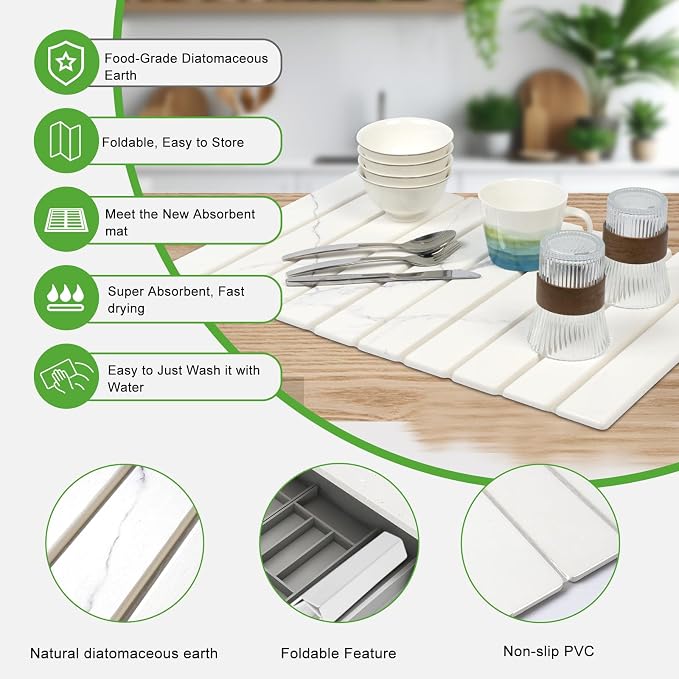 Large Stone Drying Mat for Kitchen Counter - Image 3