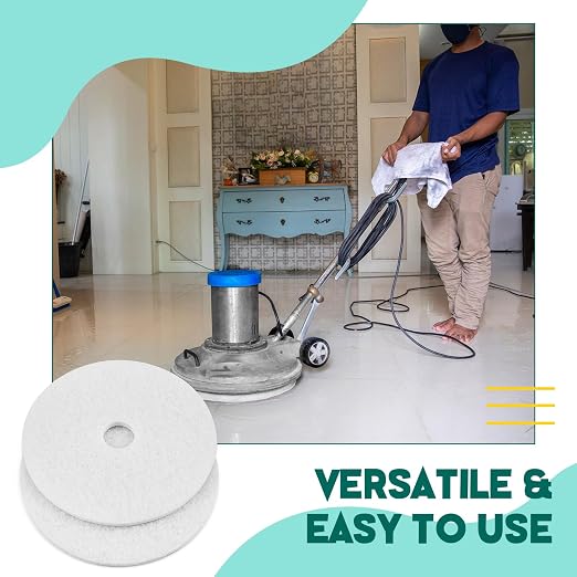 20" White Scrubbing Pads Commercial Cleaning Orbiter Pads-Maintenance Non Woven - Image 5