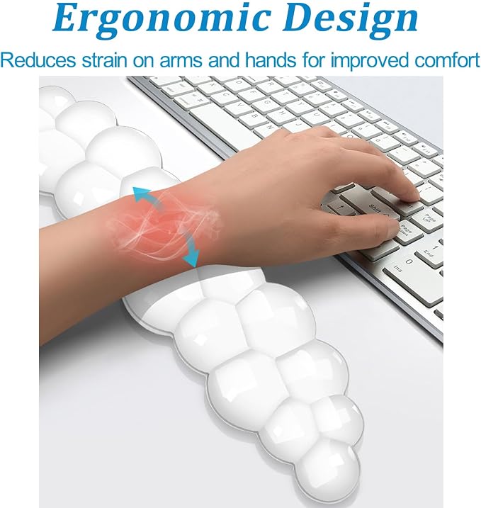 Gel Cloud Keyboard and Mouse Wrist Rest, Cute Ergonomic Cloud Wrist Support - Image 2