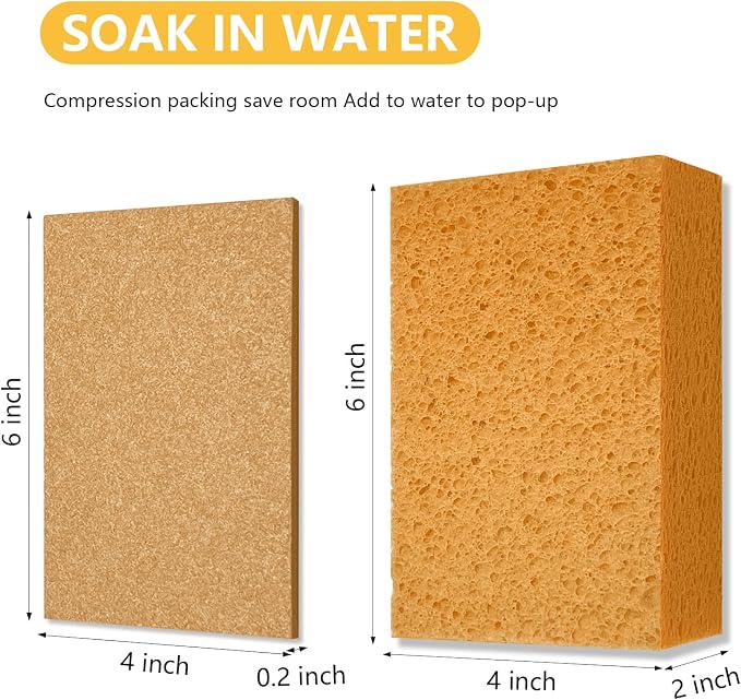 Car Wash Sponges, 3 Pack Extra Thick Large Cleaning Sponge Multi-Purpose - Image 2