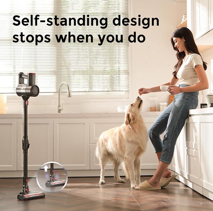 Cordless Vacuum Cleaner with Back-Saving&Self-Standing, Upright Vacuum Cleaners - Image 3