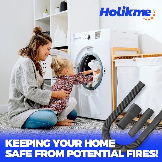 Holikme Dryer Vent Cleaner Kit Vacuum Hose Attachment Brush - Image 7