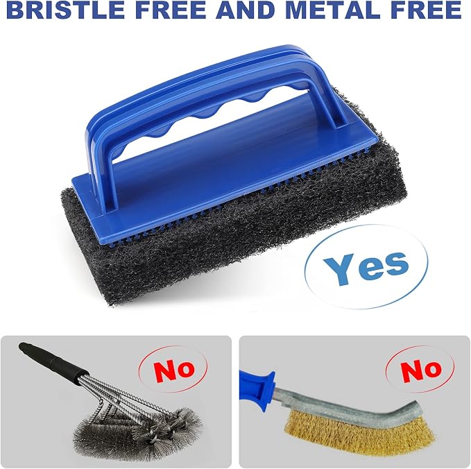 Blackstone Grill Cleaning Kit, Heavy Duty Griddle Scrubber Scouring Pad & Handle - Image 3
